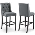 thumbnail image 1 of Modway Baronet Bar Stool Upholstered Fabric Set of 2 in Gray, 1 of 7