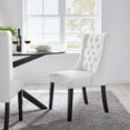 thumbnail image 1 of Modway Baronet Solid Wood and Button Tufted Fabric Dining Chair in White, 1 of 8