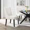 thumbnail image 1 of Modway Baronet Performance Velvet Dining Chairs - Set of 2 in White, 1 of 9