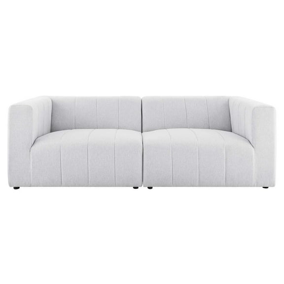 Modway Bartlett Upholstered Fabric 2-Piece Loveseat in Ivory
