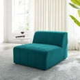 thumbnail image 1 of Modway Bartlett Upholstered Fabric Armless Chair in Teal, 1 of 8