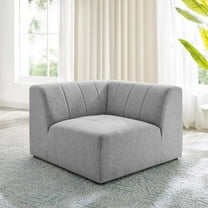 Modway Bartlett Upholstered Fabric Corner Chair in Light Gray