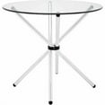 thumbnail image 1 of Modway Baton Round Dining Table with Steel Base in Clear Glass, 1 of 4