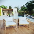 thumbnail image 1 of Modway Bayport 2 Piece Outdoor Patio Teak Set in Natural White, 1 of 5