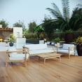thumbnail image 1 of Modway Bayport 4 Piece Outdoor Patio Teak Set in Natural White, 1 of 8