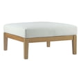 thumbnail image 1 of Modway Bayport Outdoor Patio Teak Ottoman in Natural White, 1 of 4
