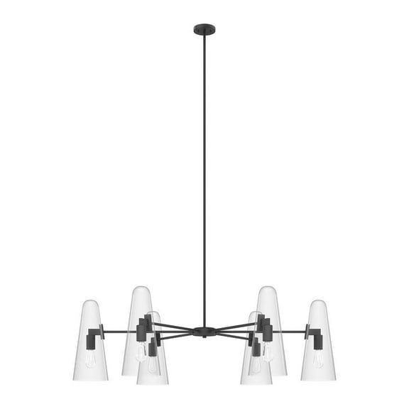 Modway Beacon 6-Light Chandelier in Clear Black