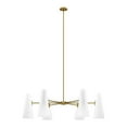 thumbnail image 1 of Modway Beacon 6-Light Chandelier in Opal Satin Brass, 1 of 7