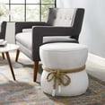 thumbnail image 1 of Modway Beat Nautical Rope Upholstered Fabric Ottoman in White, 1 of 5