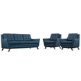 thumbnail image 1 of Modway Beguile 3 Piece Upholstered Fabric Living Room Set in Azure, 1 of 6