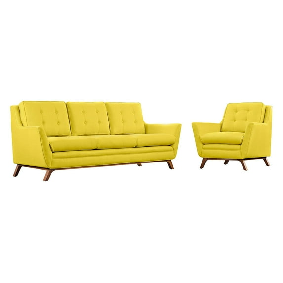 Modway Beguile Living Room Set, Upholstered, Set of 2 (Loveseat and Sofa), Multiple Colors