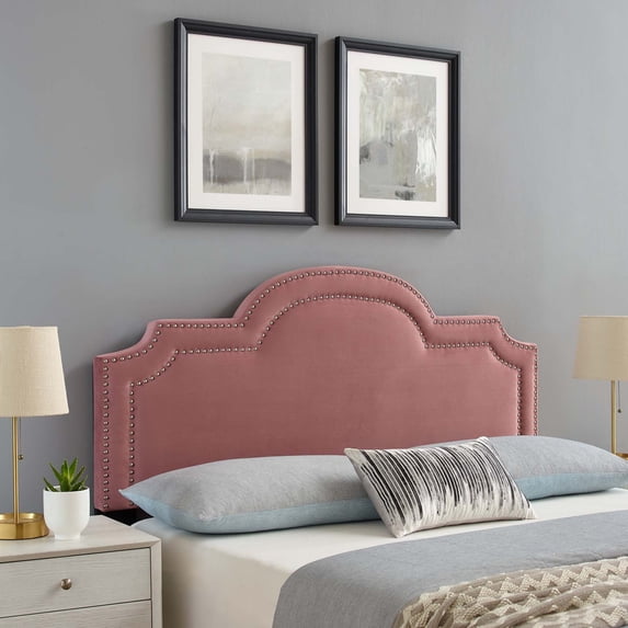 Modway Belinda Performance Velvet Full/Queen Headboard in Dusty Rose