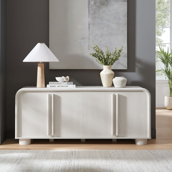 Bellamy Curved 4-Door Sideboard Cabinet in Ash