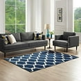 thumbnail image 1 of Modway Beltara Chain Link Transitional Trellis 8x10 Area Rug in Moroccan Blue and Ivory, 1 of 7