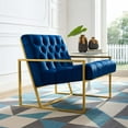thumbnail image 1 of Modway Bequest Tufted Performance Velvet Armchair in Navy & Gold, 1 of 5