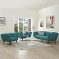 thumbnail image 1 of Modway Bestow 3 Piece Upholstered Fabric Sofa and Armchair Set in Teal, 1 of 5