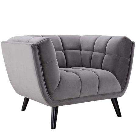 Modway Bestow Performance Velvet Armchair in Gray