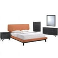 thumbnail image 1 of Modway Bethany 5 Piece Queen Panel Bedroom Set in Black and Orange, 1 of 8
