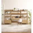 thumbnail image 1 of Modway Bixby 3-Piece Wood Office Desk and Bookshelf in Oak, 1 of 5