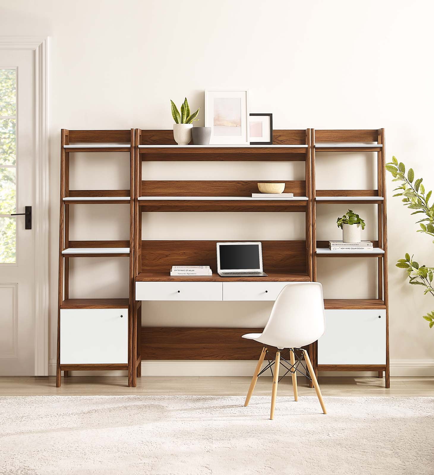 Free Shipping! Modway Bixby 3-Piece Office Desk and Bookshelf Set