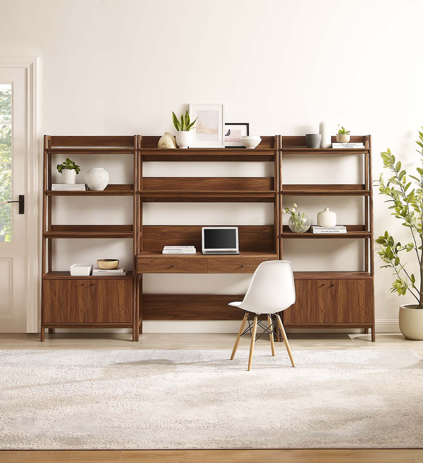 Bixby 3-Piece Wood Office Desk and Bookshelf main image 0