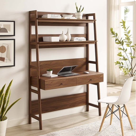 Modway Bixby Modern Style Particleboard and MDF Office Desk in Walnut