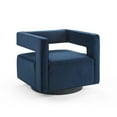 thumbnail image 1 of Modway Booth Modern Performance Velvet Swivel Armchair in Midnight Blue, 1 of 9