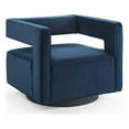 thumbnail image 1 of Modway Booth Modern Performance Velvet Swivel Armchair in Midnight Blue, 1 of 9