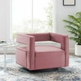 thumbnail image 1 of Modway Booth Performance Velvet Performance Velvet Swivel Armchair in Dusty Rose, 1 of 5
