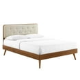 thumbnail image 1 of Modway Bridgette Full Wood Platform Bed With Splayed Legs, Walnut/Beige, 1 of 10