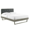 thumbnail image 1 of Bridgette King Wood Platform Bed With Angular Frame Gray Charcoal, 1 of 7
