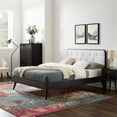 thumbnail image 1 of Modway Bridgette Queen Wood Platform Bed With Splayed Legs, Black/White, 1 of 4