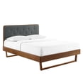 thumbnail image 1 of Modway Bridgette Twin Wood Platform Bed With Angular Frame, Walnut/Charcoal, 1 of 11