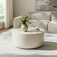 thumbnail image 1 of Brion Round Indoor - Outdoor Patio Concrete Coffee Table in White, 1 of 9