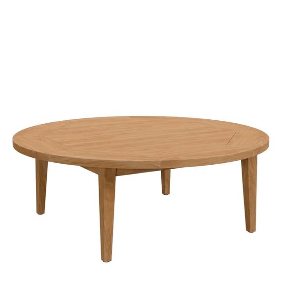 Modway Brisbane Modern Round Teak Wood Outdoor Patio Coffee Table in Natural