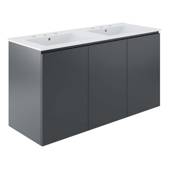 Bryn 48" Wall-Mount Double Sink Bathroom Vanity