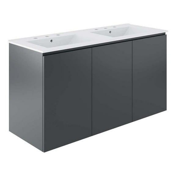 Bryn 48" Wall-Mount Double Sink Bathroom Vanity