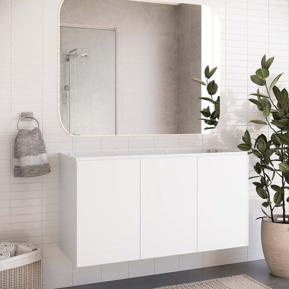 Modway Bryn 48" Wall-Mount Bathroom Vanity (Sink Basin Not Included) in White
