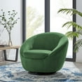 thumbnail image 1 of Modway Buttercup Performance Velvet Swivel Chair in Black/Emerald Green, 1 of 7