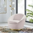 thumbnail image 1 of Modway Buttercup Performance Velvet Swivel Chair in Gold Pink, 1 of 7