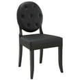 thumbnail image 1 of Modway Button Dining Vinyl Side Chair in Black, 1 of 4