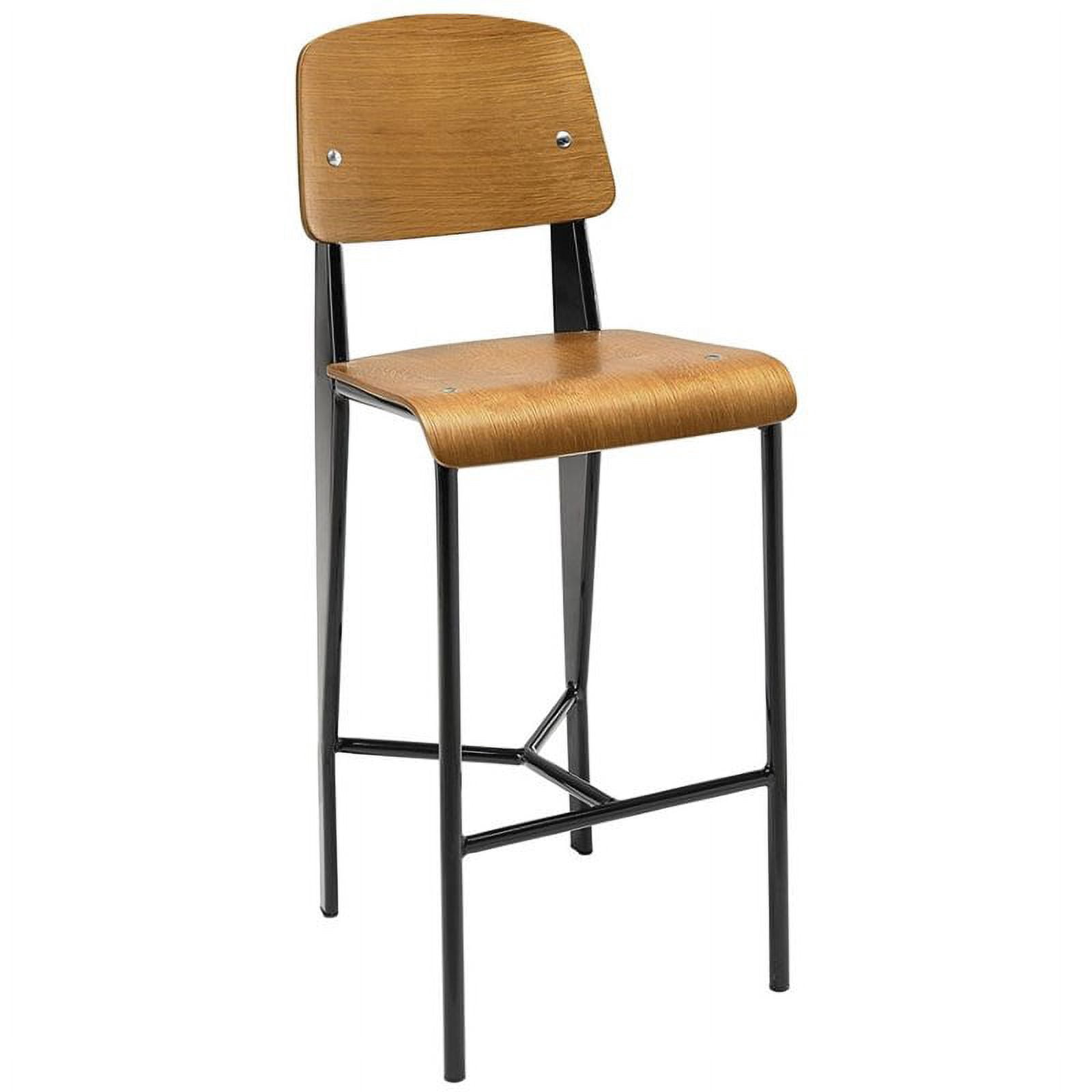Modway Cabin Counter Stool with Wood Back and Seat, Multiple Colors ...