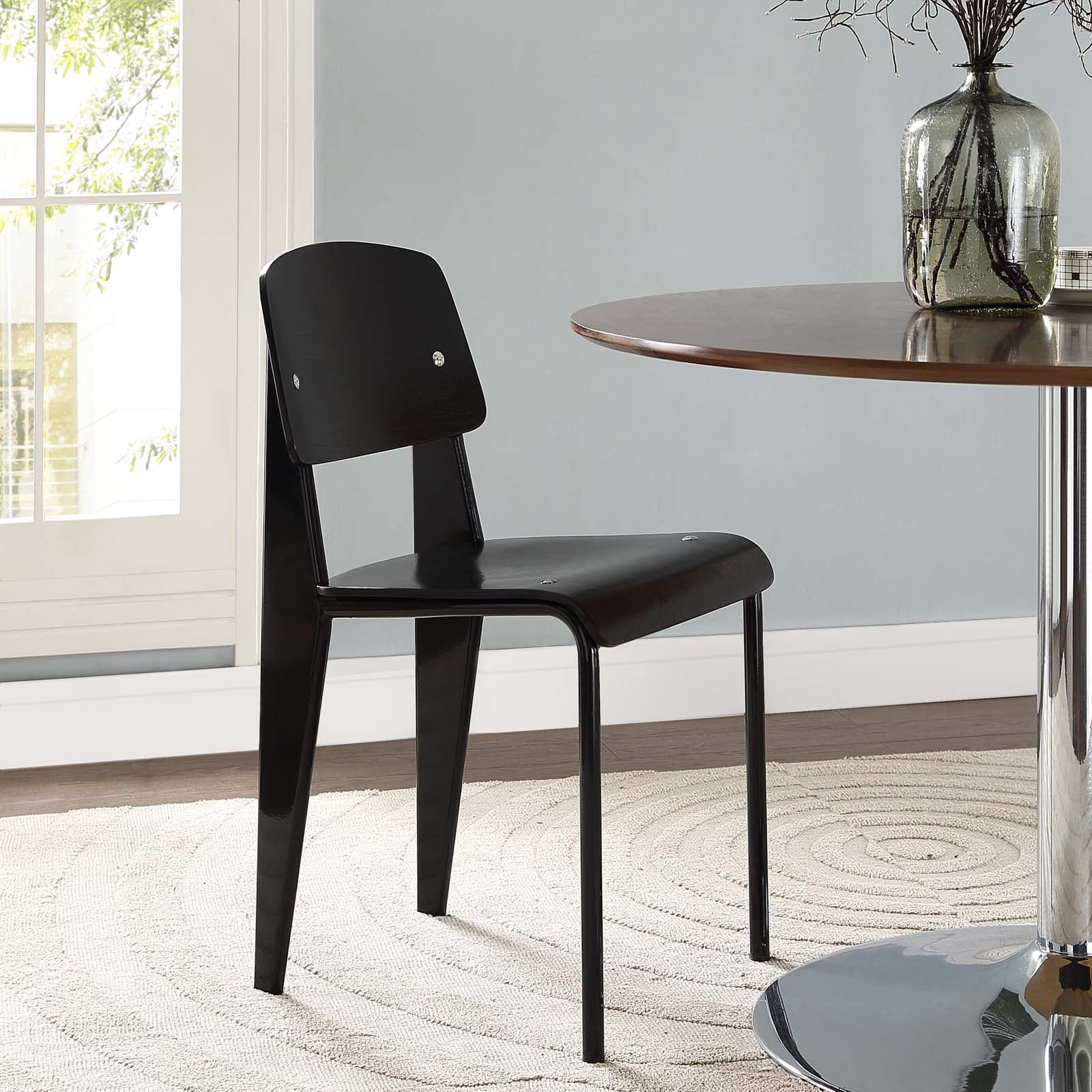 Black Metal Modern Dining Side Chair