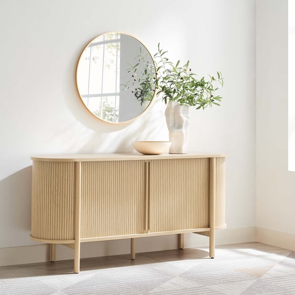 Modway Cadence Sideboard in Oak, Particle Board Rubberwood Mdf Metal And Paper Oak
