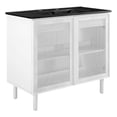 thumbnail image 1 of Calla 36" Perforated Metal Bathroom Vanity in Black White, 1 of 11