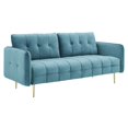 thumbnail image 1 of Modway Cameron Tufted Performance Velvet Sofa in Sea Blue, 1 of 10