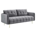 thumbnail image 1 of Cameron Tufted Performance Velvet Sofa Gray, 1 of 10