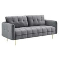 thumbnail image 1 of Cameron Tufted Performance Velvet Sofa Gray, 1 of 10