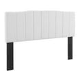 thumbnail image 1 of Camilla Channel Tufted Twin Performance Velvet Headboard, White, 1 of 7