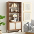 thumbnail image 1 of Capri 4-Shelf Wood Grain Bookcase in Walnut, 1 of 9